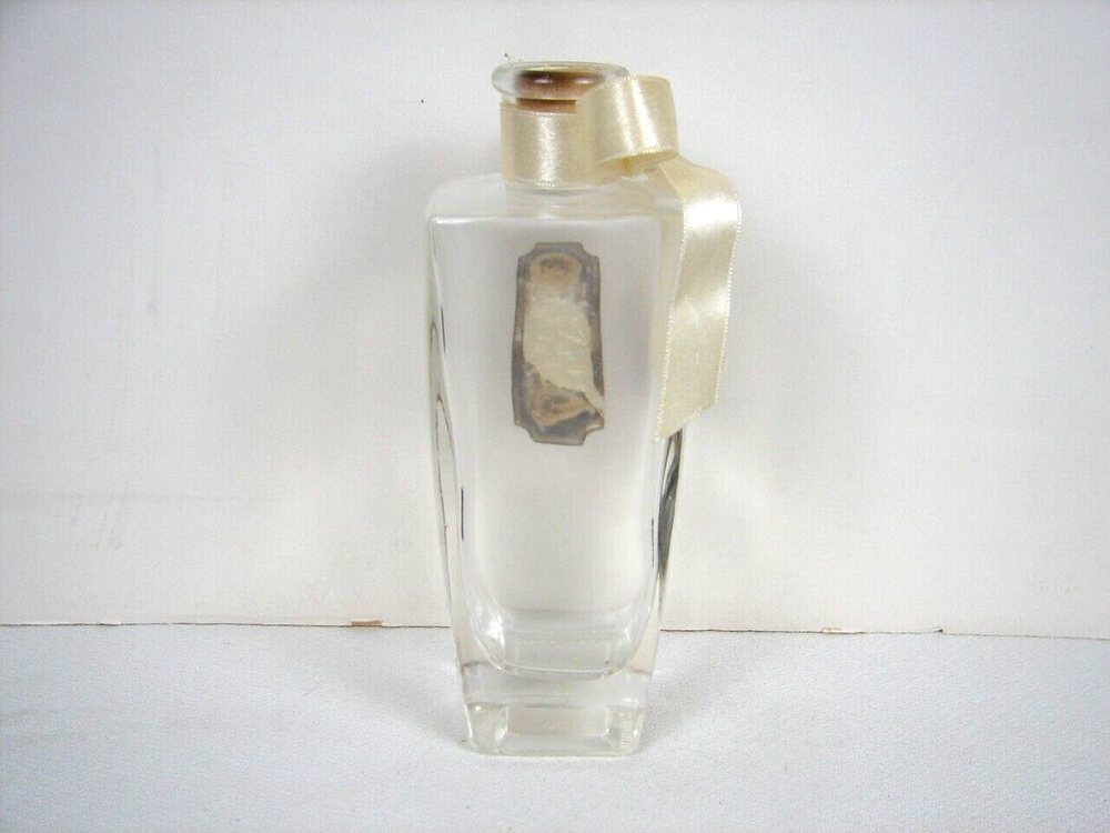 Vintage Cellini Crystal Empty Perfume Bottle With Cork Stopper