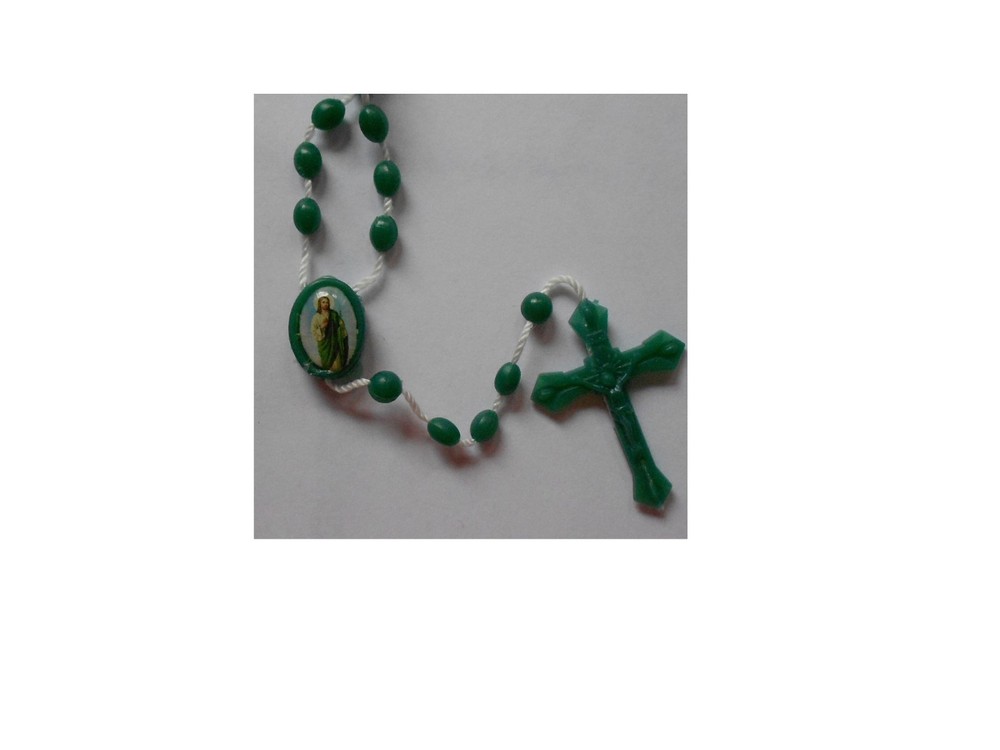 Lot of 50 Green Saint Jude Plastic Rosaries