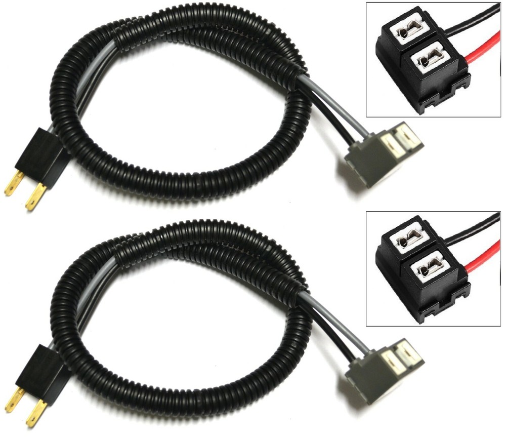 Extension Wire Ceramic A H7 Two Harness Head Light Low Beam Bulb Connector Plug