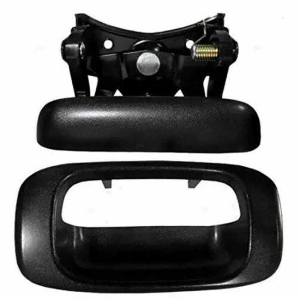 For 99-07 Chevy Silverado GMC Sierra Tailgate Door Handle & Bezel Textured BLACK
