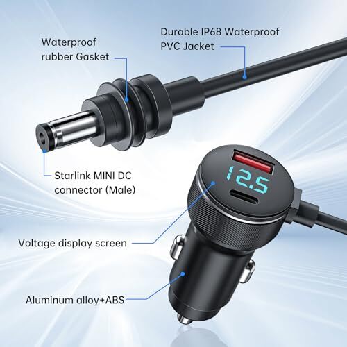 3M/for Starlink Mini DC Power Cable, Digital Display DC Car Power Cable 10Ft
