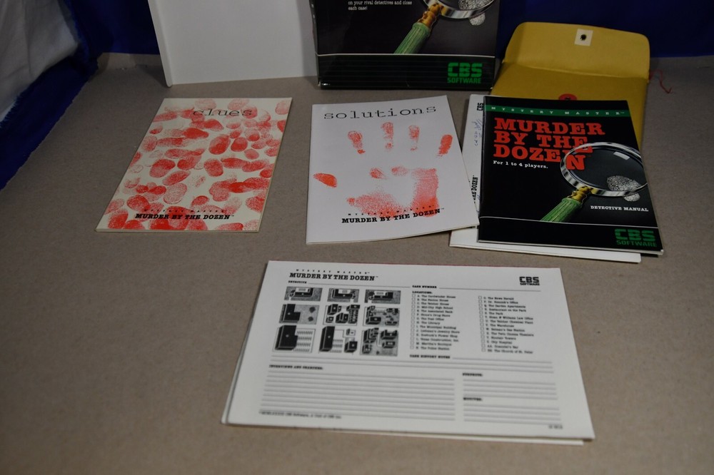 CBS Software Murder By The Dozen Commodore 64 Computer Game on 5.25" Floppy Disk