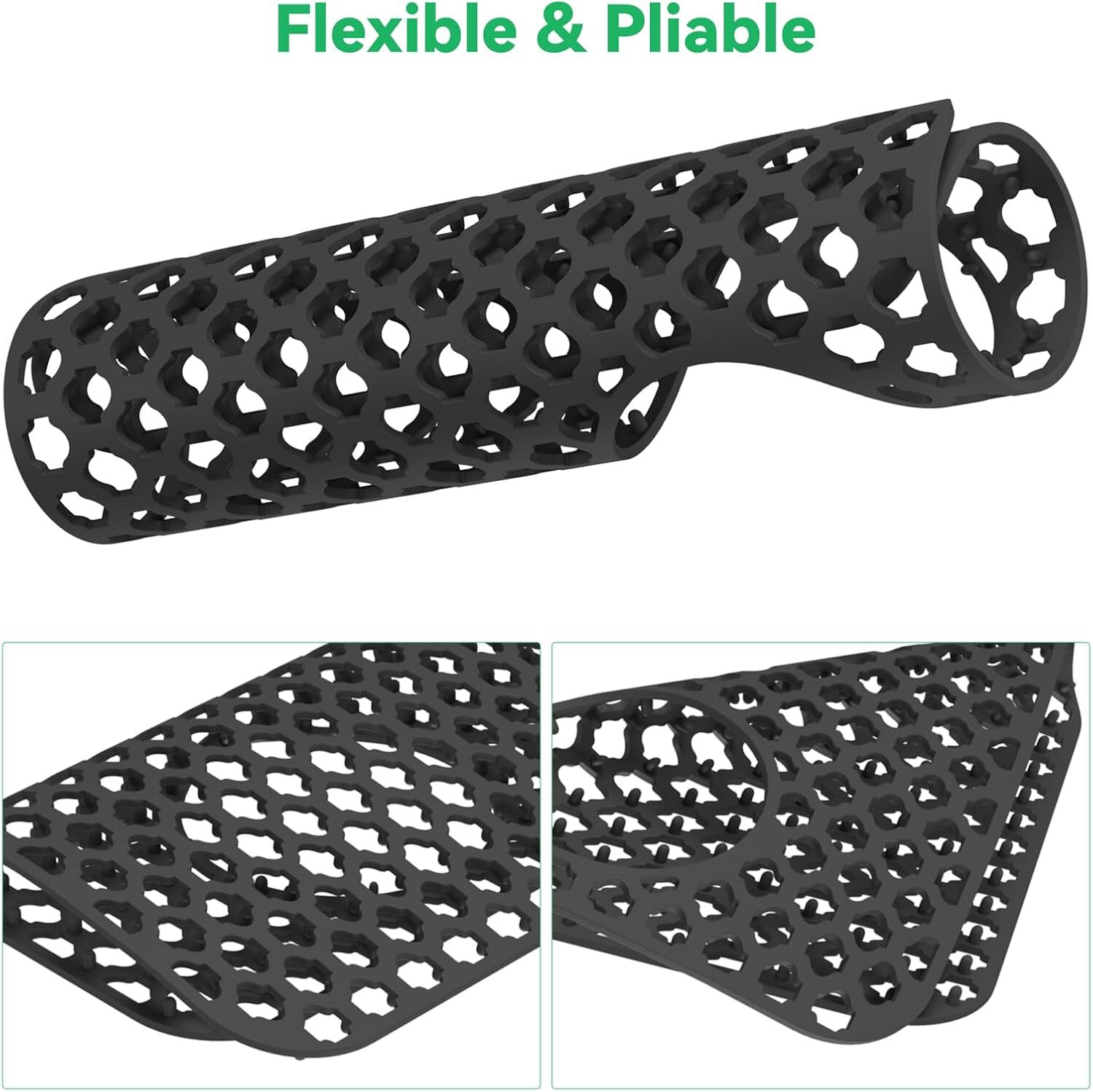 2PCS TOOVEM Kitchen Sink Mats Folding Farmhouse Rear Drain Sink Mats 13.6x11.6''