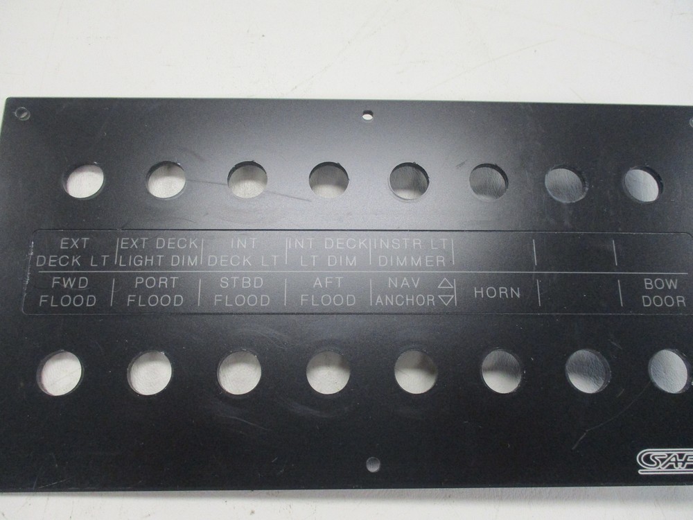SAFE ILLUMNATED PUSH BUTTON BLANK SWITCH PANEL BLACK MARINE BOAT