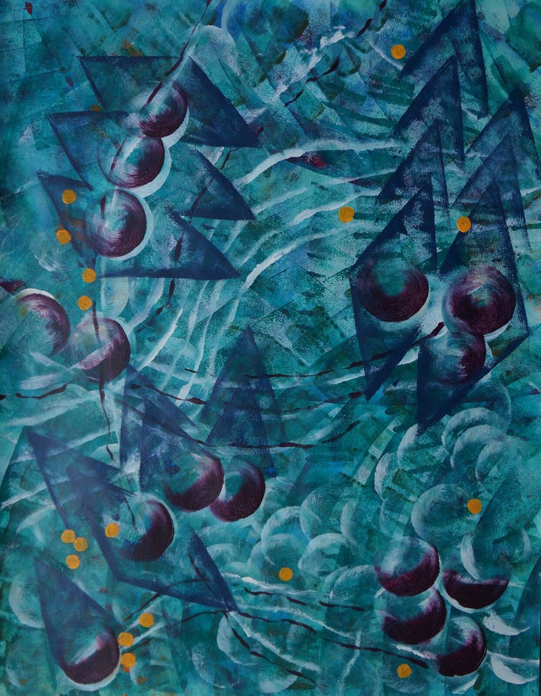 Tempe (20th) Acrylic - Abstract Composition - Signed (14)