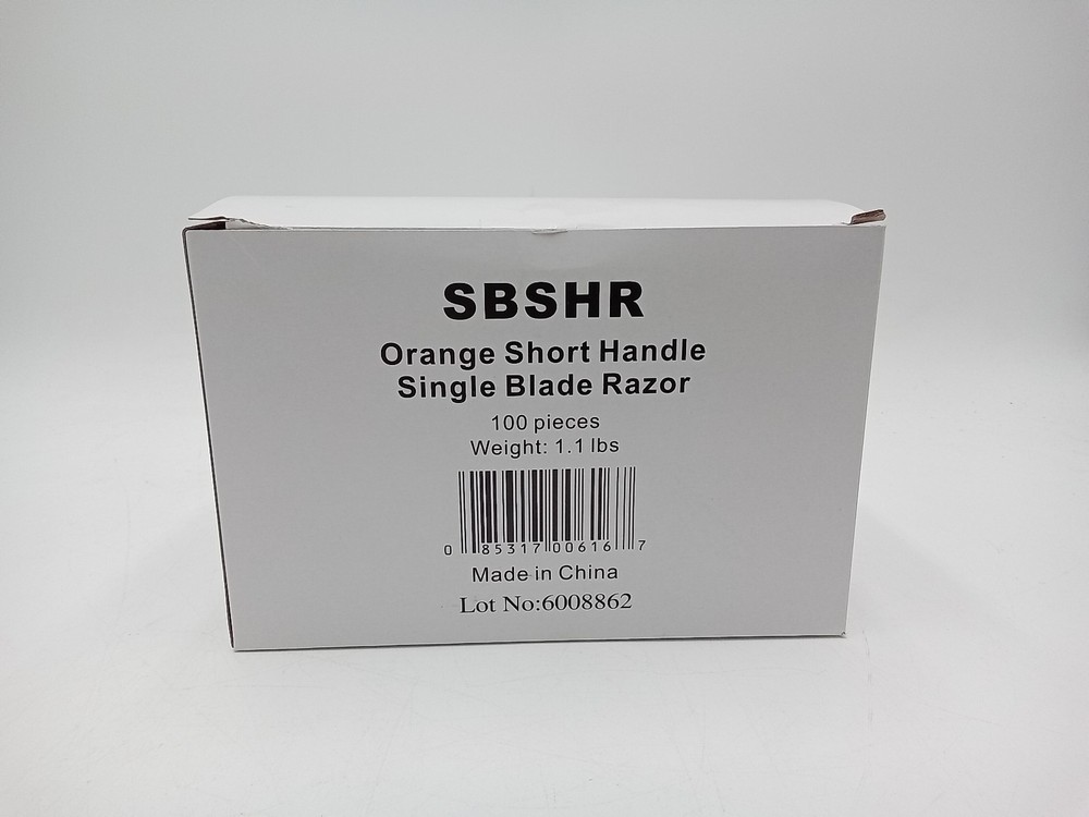 Short Handle Single Blade Razor Orange 100-Pack