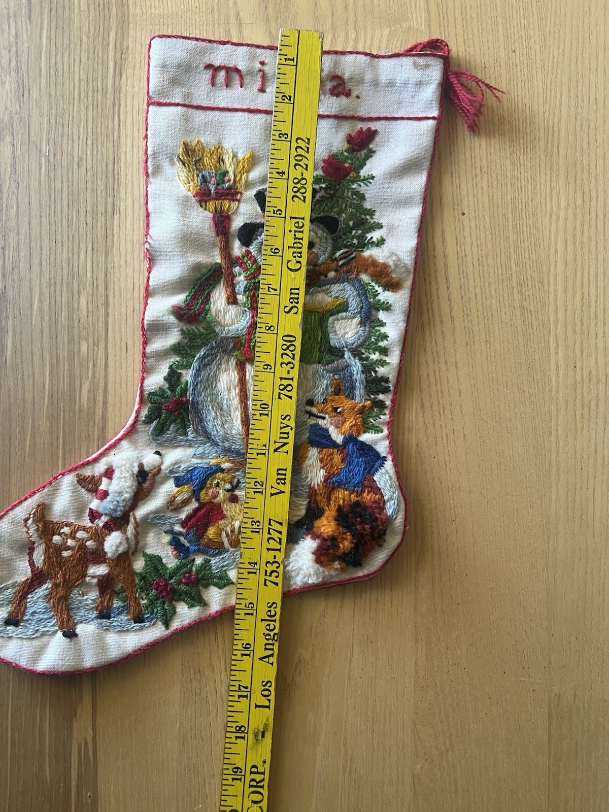 Vtg Christmas Stocking Crewel Friends Of The Snowman Sunset Stitch 1982 MIRJA