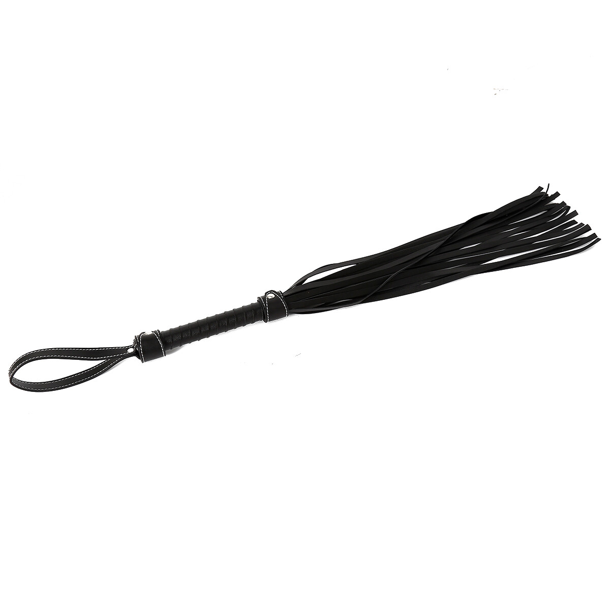 30'' PU Leather Riding Crop Flogger Whip Black Spanking Whip Portable Adult Game