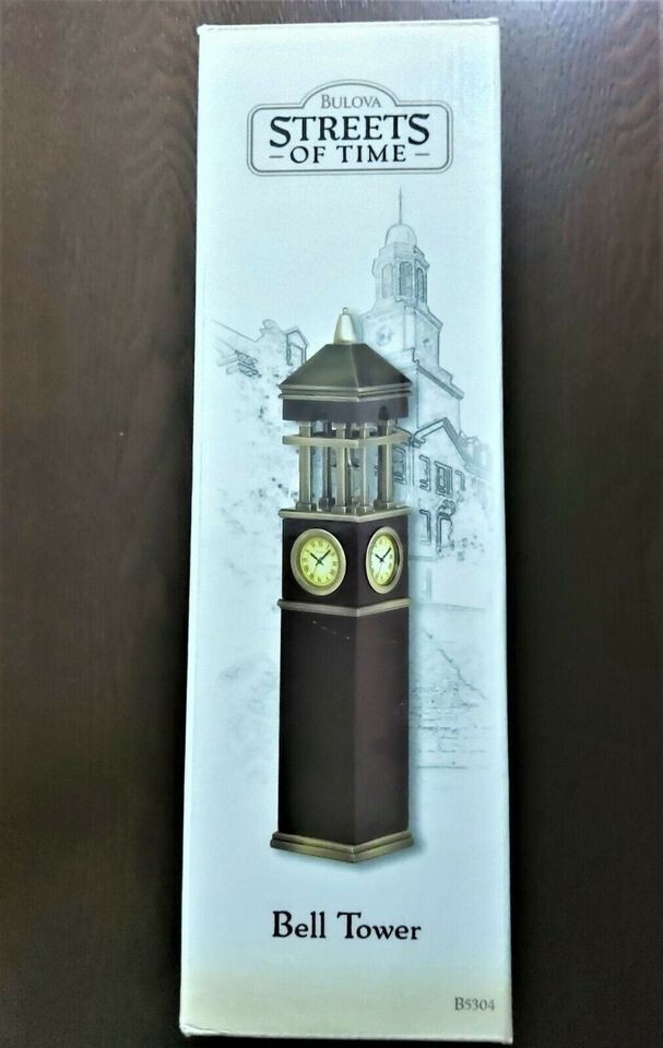 NEW - Bulova Miniature Bell Tower Clock B5304 Solid Brass