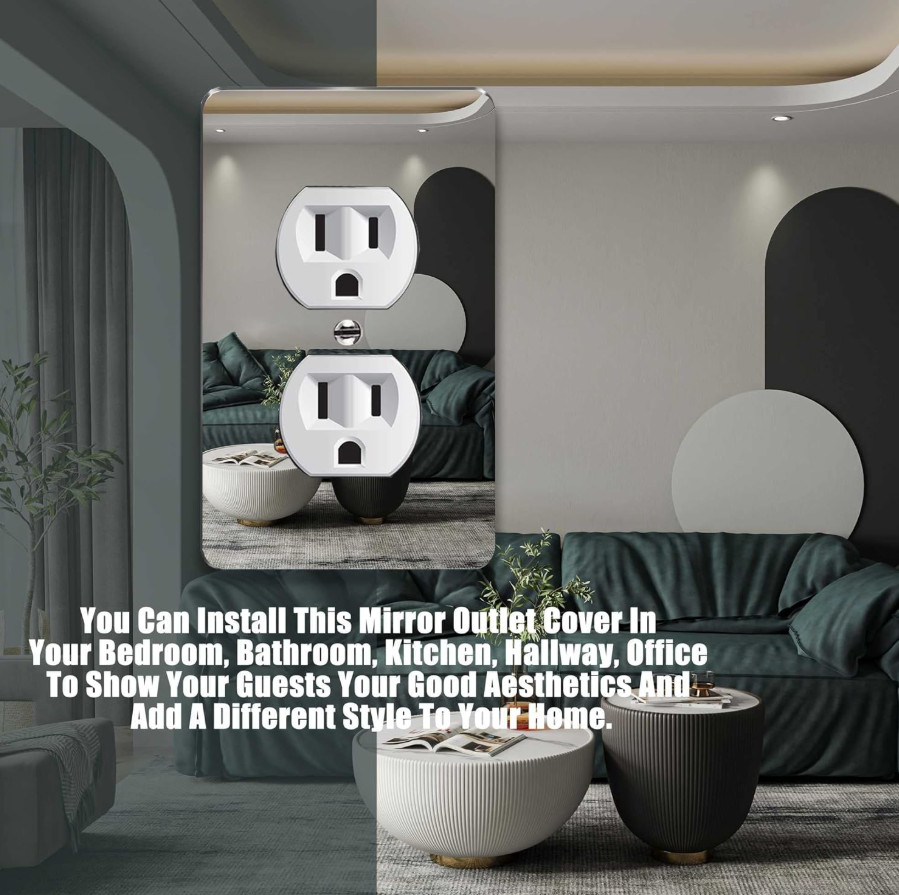 1 Pcs Mirror Outlet Covers Durable Light Switch Plates Acrylic Mirrored Wall....