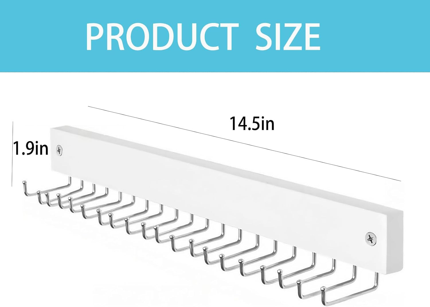 Wall-Mounted Belt and Tie Hanger, Wood Space-Saving Belt Rack with 20 Rotating H