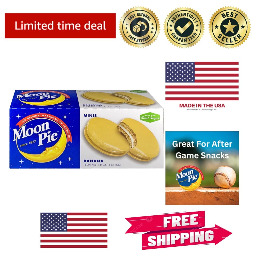 Yummy Banana-Flavored MoonPies - 12 Pack, Kosher Certified for Everyone