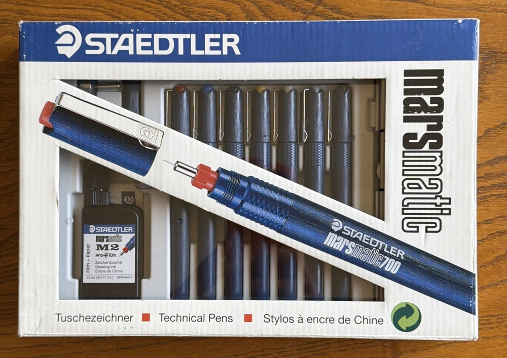 Staedtler Marsmatic 700 Technical Drafting Drawing Pen Set - New