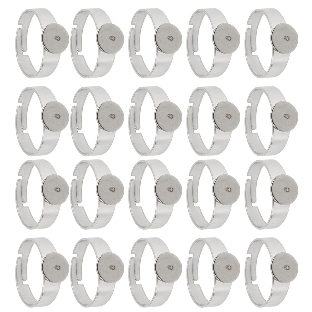 Adjustable Ring Blanks Ring Blanks 8mm Base Diameter 20PCS For Rings For