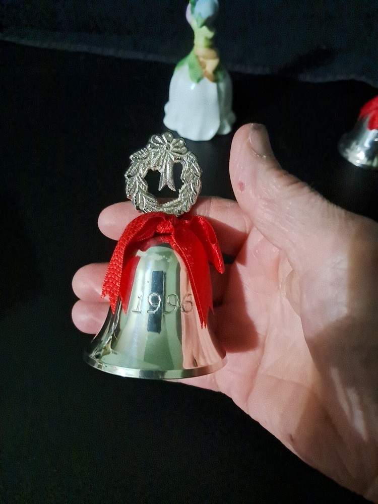 VINTAGE BELLS 1983 AVON PIXIE FLORAL ELF /2 1996 SILVER PLATED FROM...