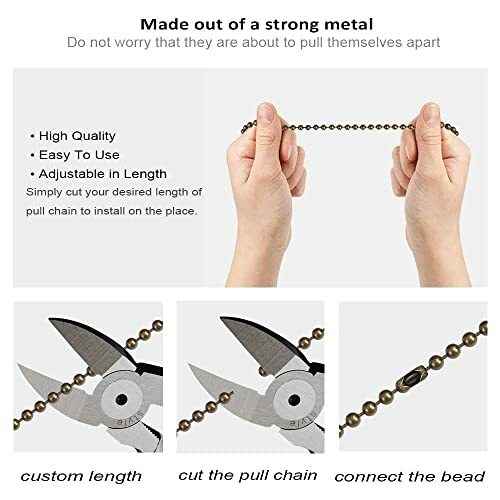 Ceiling Fan Pull Chain Fan Pulls Set With Connector 2 Pack 3mm Diameter 12 Inche