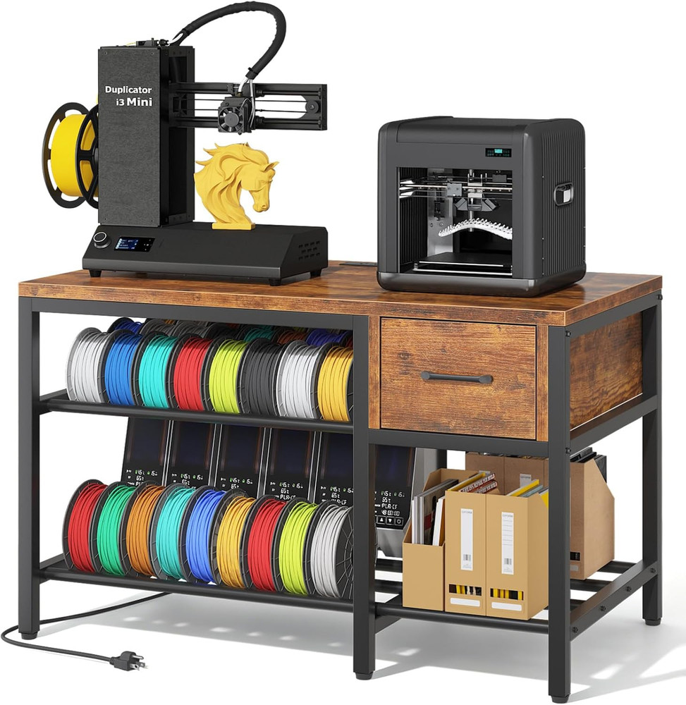 3D Printer Stand with Filament Storage – Heavy Duty Metal 3D Printer Table with