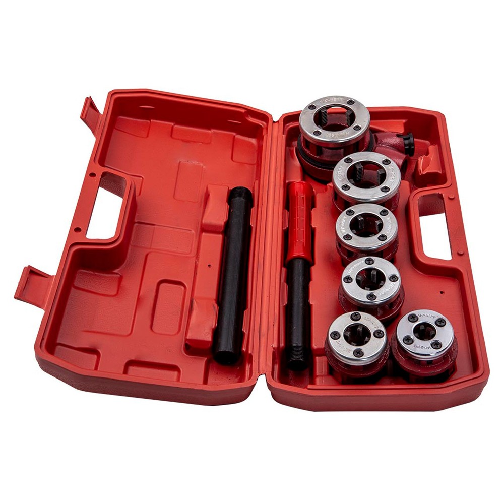 Ratcheting Pipe Thread Threader Die Handle Tool Kit Assembly 1/2'' 3/4'' Manual