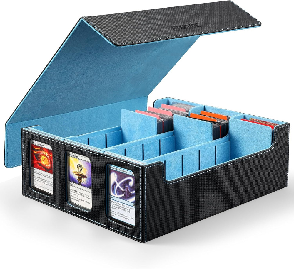 Trading Card Storage Box for Commander - 2400+ Card Deck Box with Removable Cove
