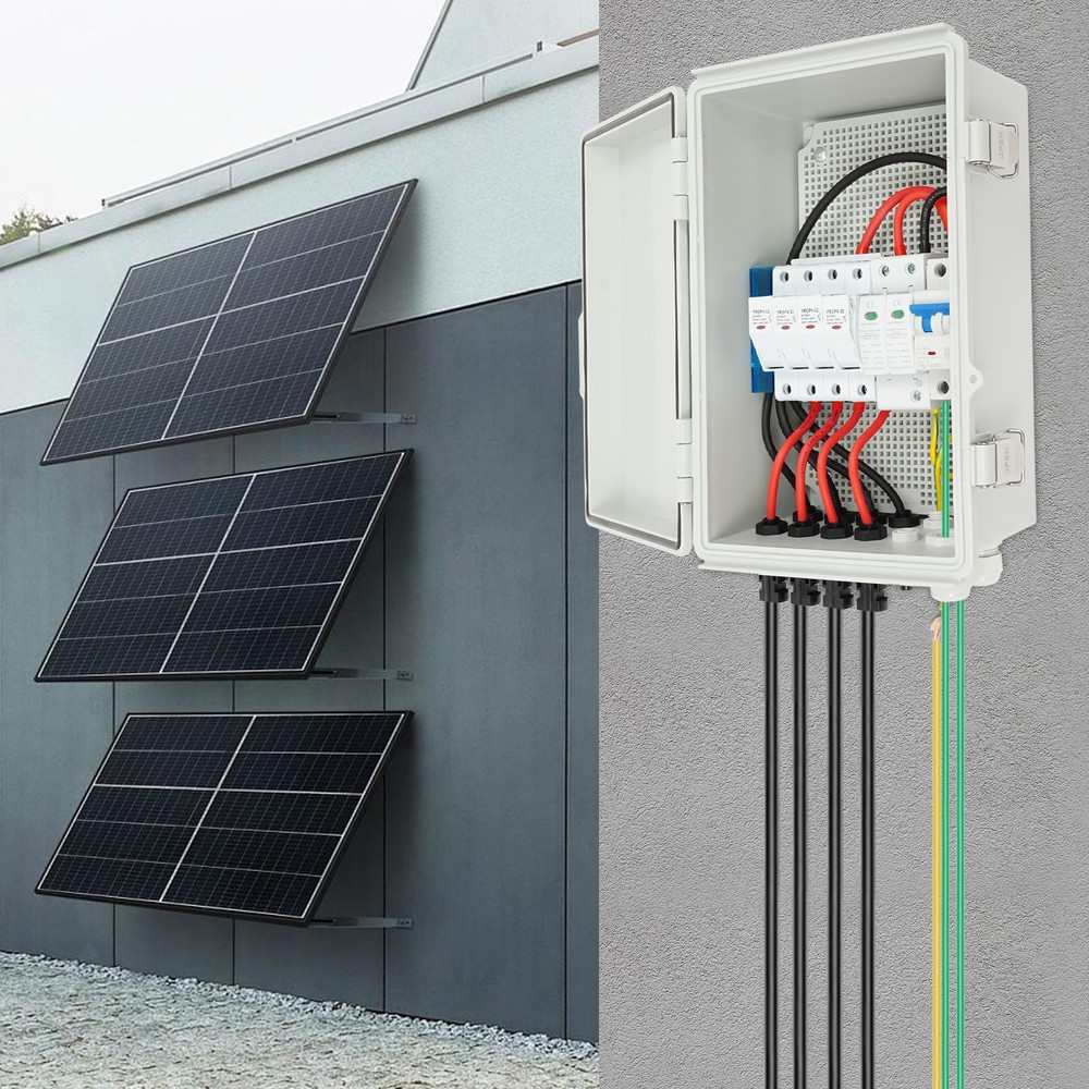 4String Solar PV Combiner Box 63A Circuit Breaker Solar Panel System Waterproof