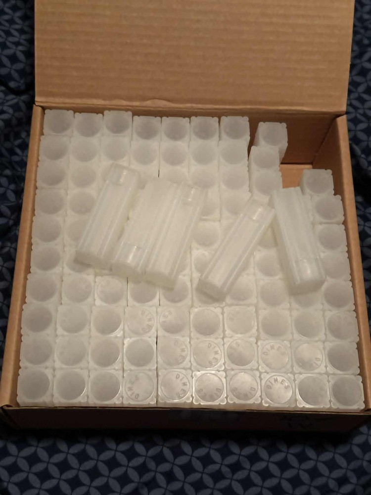 DIME TUBES - PLASTIC SQUARE  - 50 COUNT - COLELLA - NEW