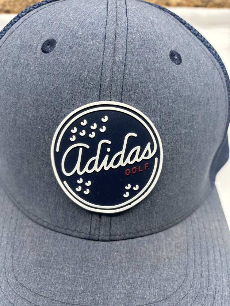 Adidas Golf Logo Blue Snapback Mesh Back Trucker Hat / Cap