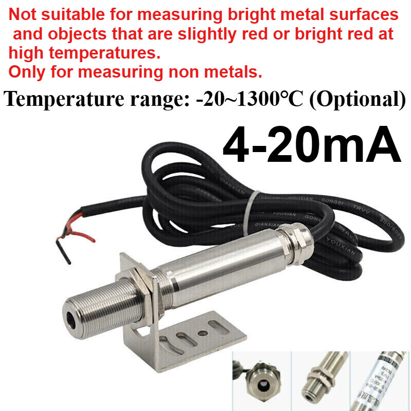 Infrared Thermometer Sensor Temperature Non-contact 4-20mA 5-10V Online Infrared