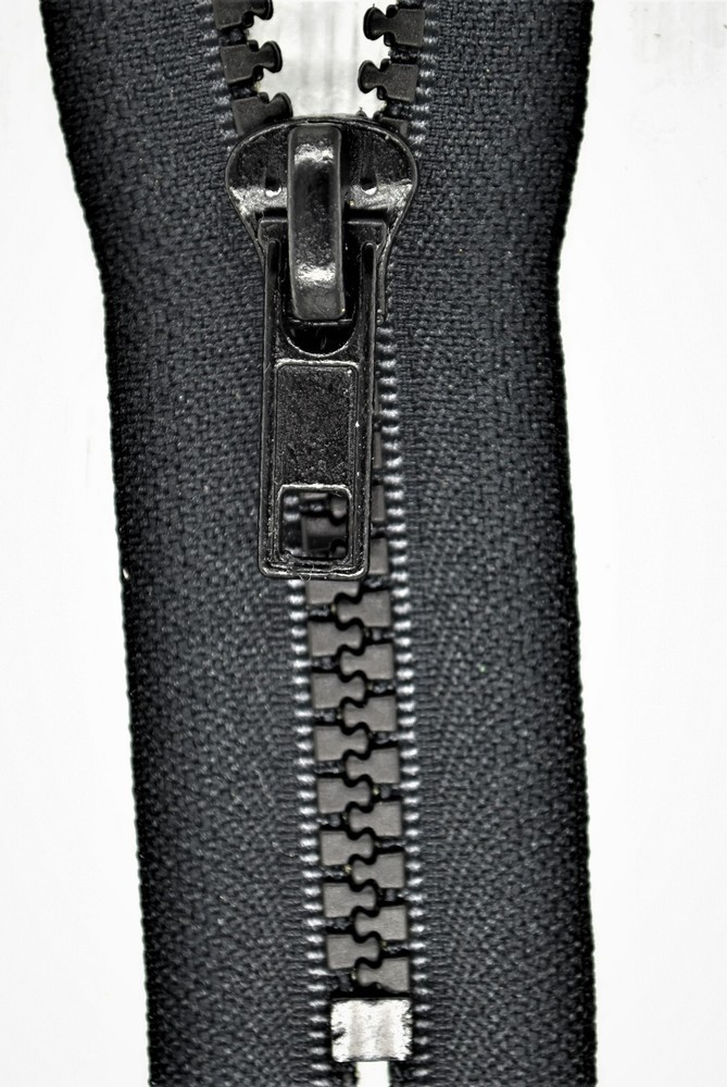 Plastic Teeth Zip Chain 5 MM Black 16-500 CM N.Divisible Automatic