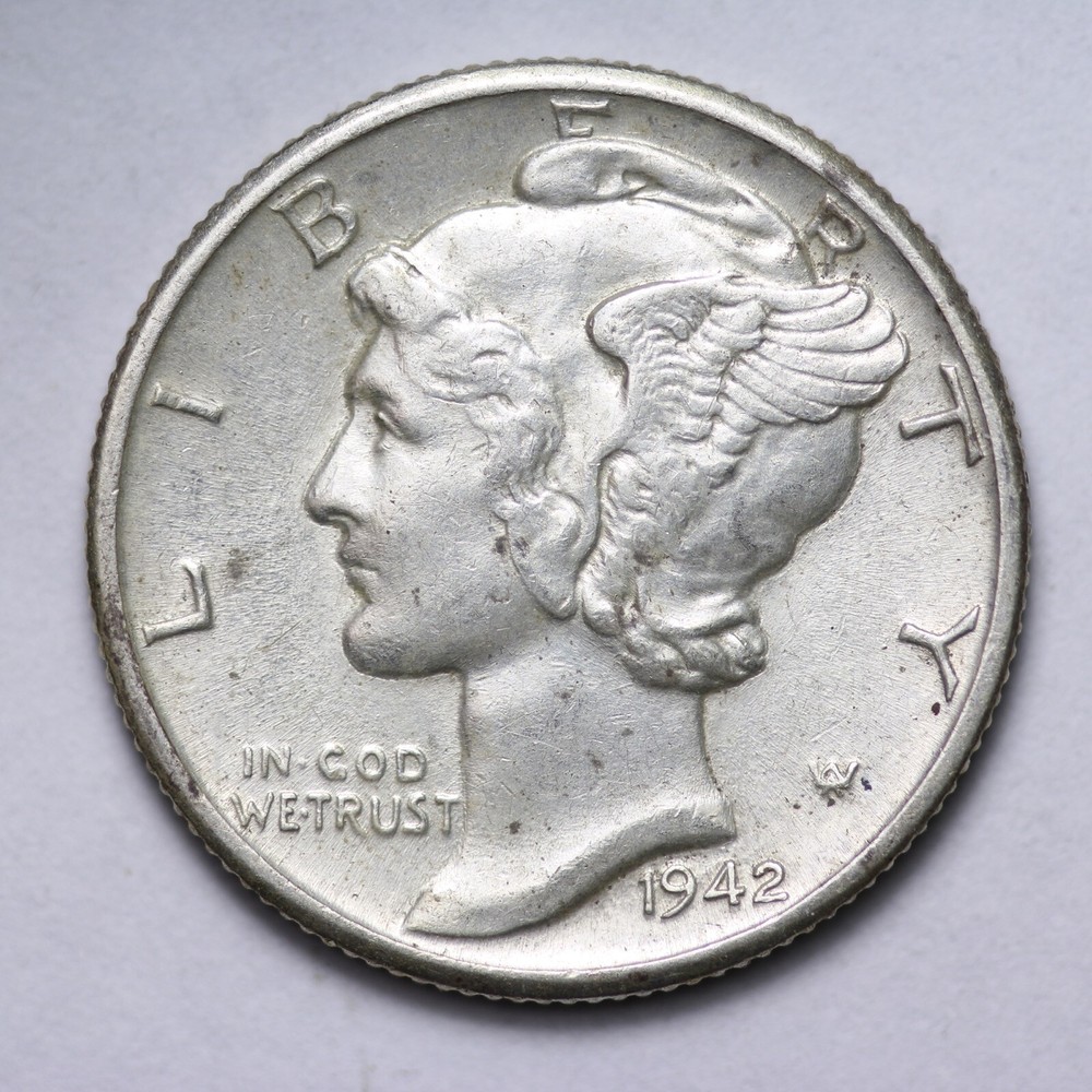 1942-D Mercury Silver Dime UNC GREAT SHARP COIN B024 RUM