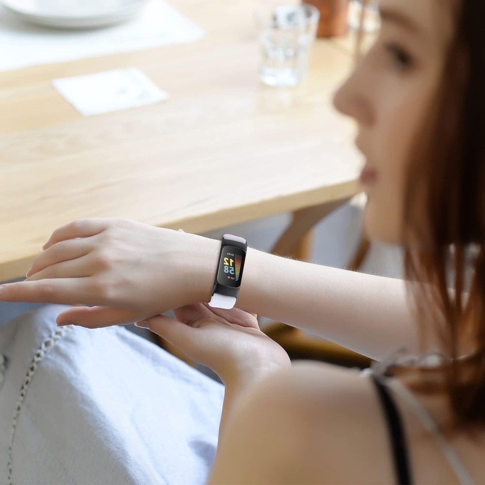 5-Pack Nylon Elastic Watch Bands for Fitbit Charge 5/6 Loop Strap