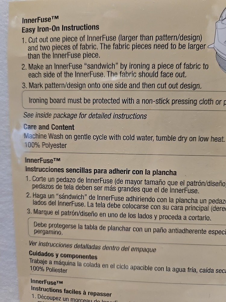 Dritz InnerFuse Double-Sided Stiff Fusible Interfacing NEW