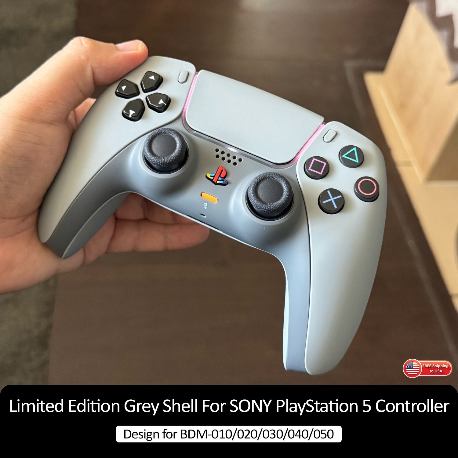 Grey PS5 Controller Shell Faceplate Limited Edition 30th Anniversary For SONY US