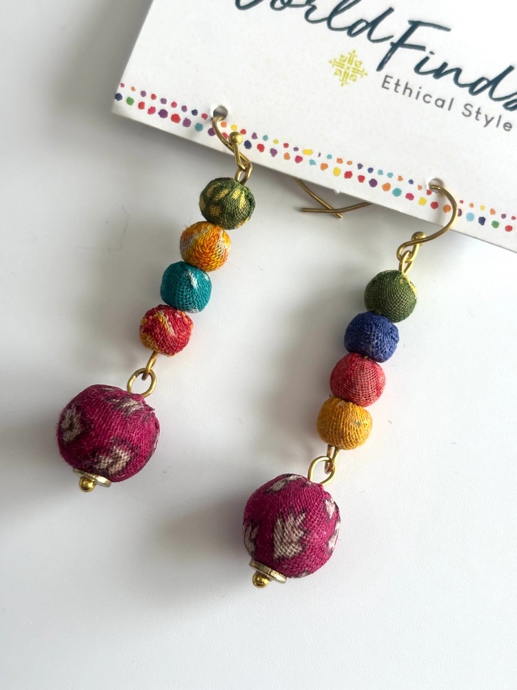 Dripping Kantha Earrings