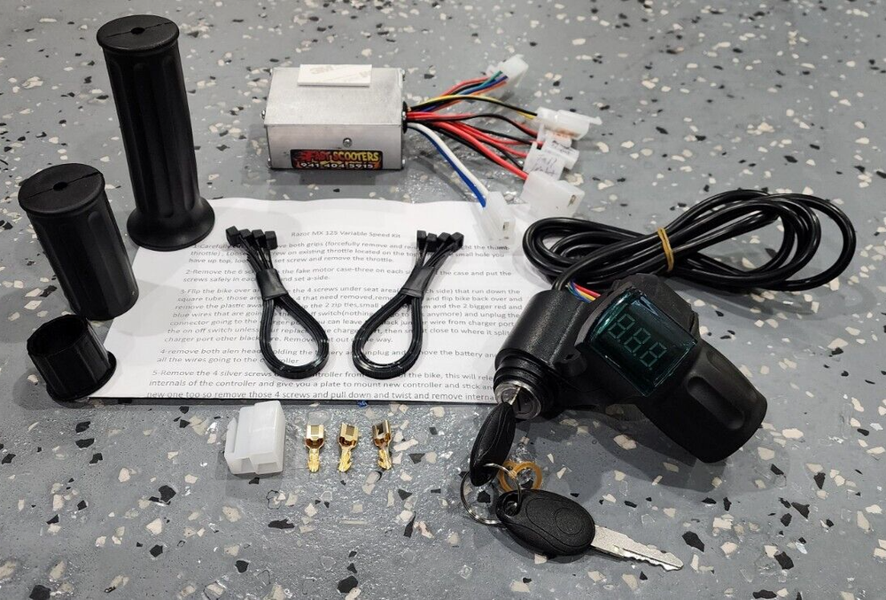 Razor MX125 Variable Speed Kit UPGRADED 24+VOLT ONLY Controller And Throttle Kit