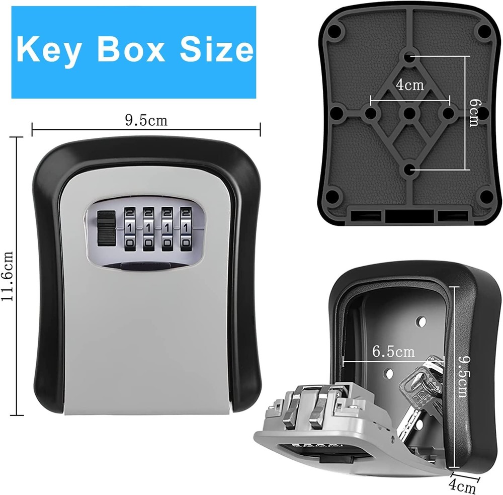 Resettable 4-Digit Combination Lock Key Safe