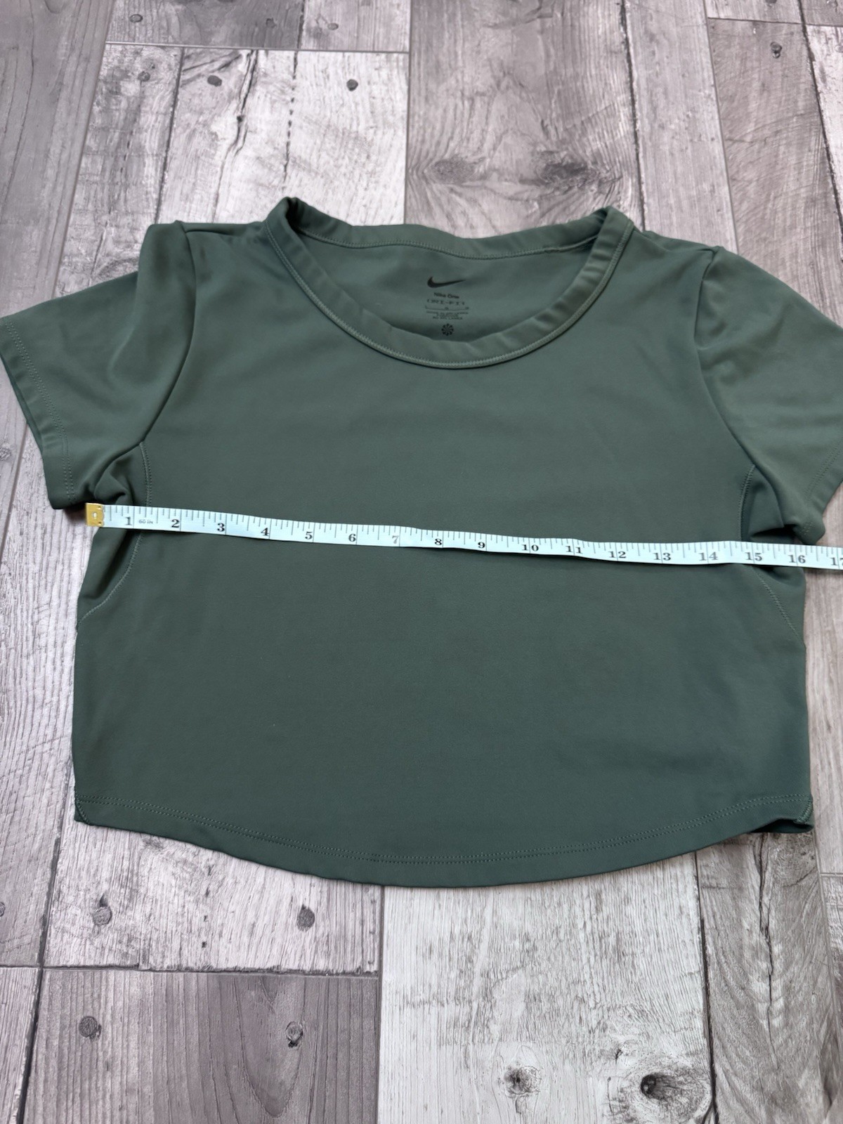 Nike One Dri Fit Cropped Tee T-Shirt Green Large
