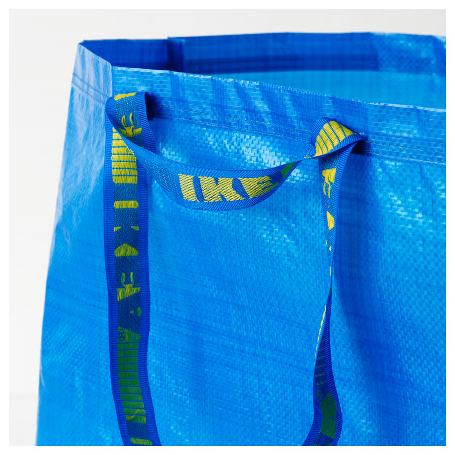 2PC IKEA Frakta LargeSize Shopping Bag Blue Sturdy Laundry Grocery Durable-19Gal