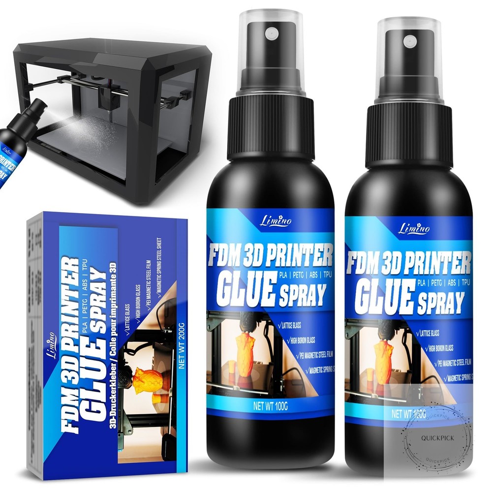 3D Printer Adhesive - 3D Print Glue Spray, Perfect First Layer Adhesion Prevents