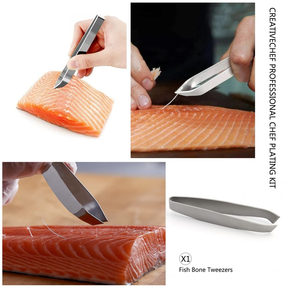 CREATIVECHEF 5 PCS Plating Tools Culinary Set Contains kitchen tweezers spatu...