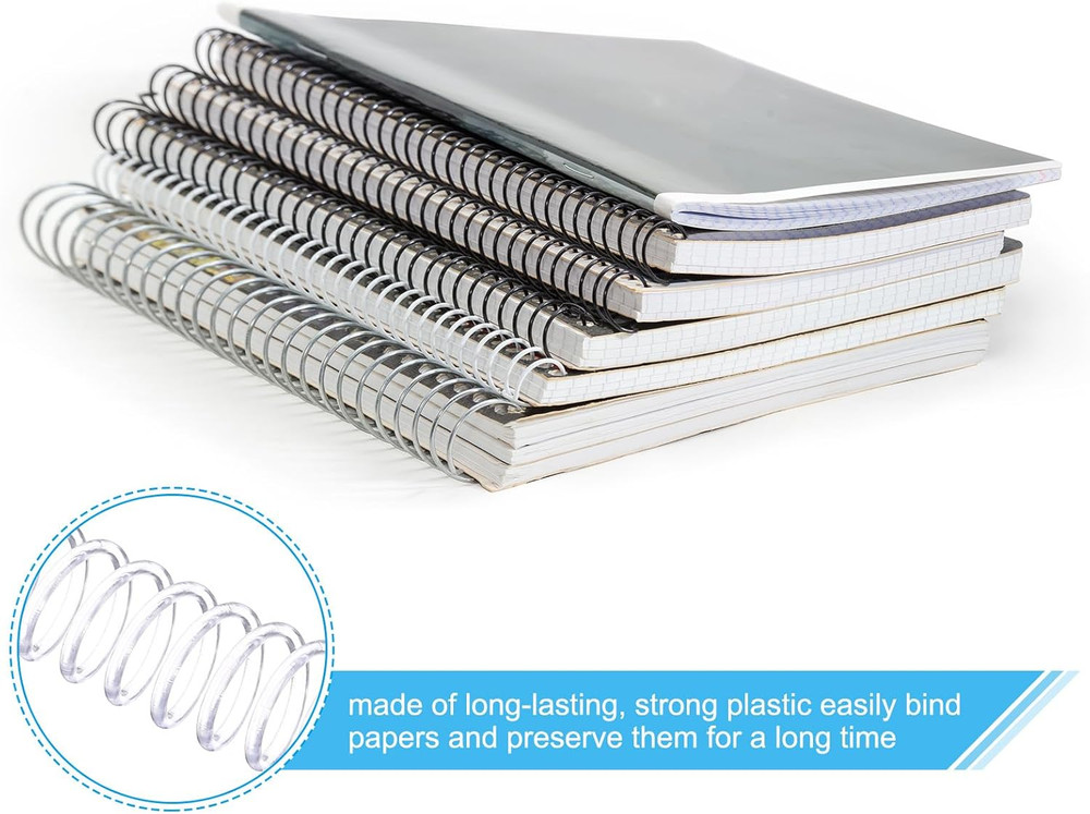 13Mm(1/2") Plastic Spiral Binding Coils, 20 Pcs Binding Spirals 105 Sheet Capaci