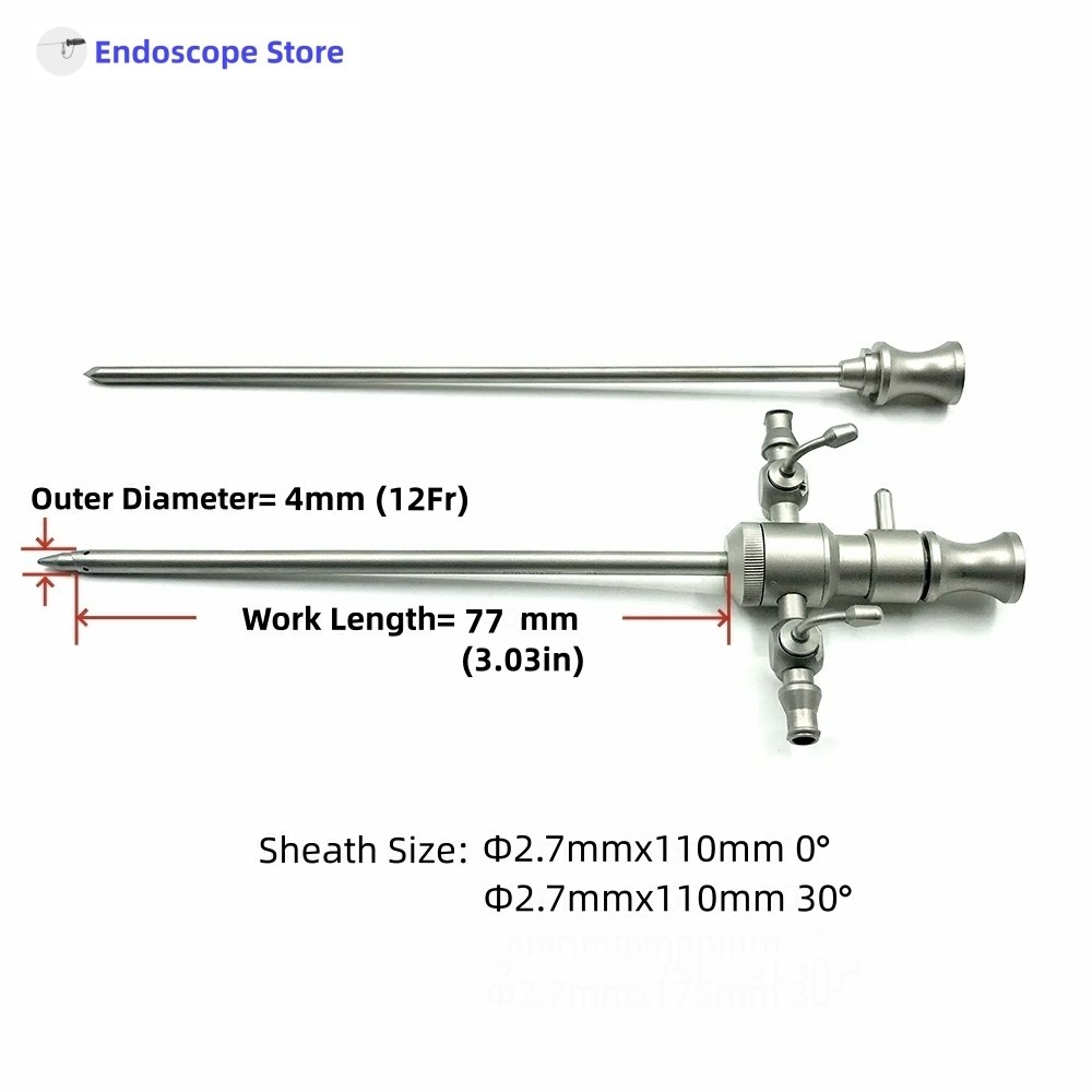 Arthroscope Endoscope and Sheath Obturator Trocar Elbow Knee Examination Surgery