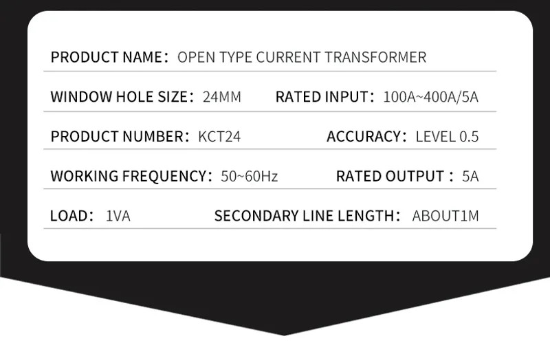 3PCS Split Core Current Transformer KCT-24 CT Sensor Clamp 100A 200A 300A 400A