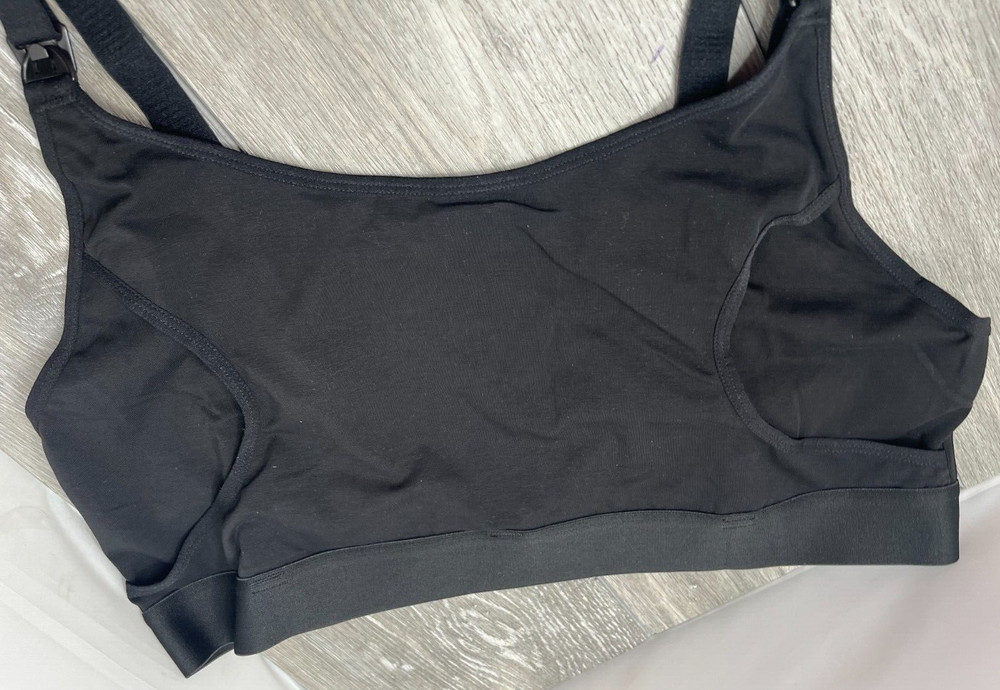 Lupantte Adjustable Strap Nursing Bra, Black Size XL