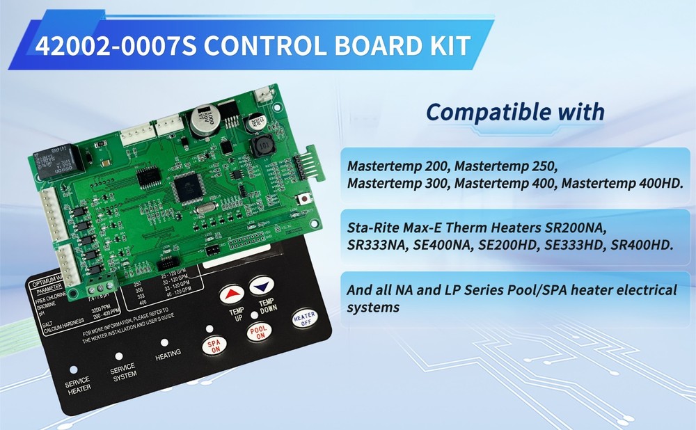 42002-0007S Control Board Kit Replacement for Most Pentair MasterTemp Sta-Rite M
