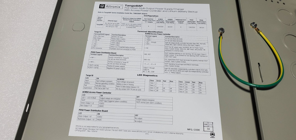 Altronix TANGO8AP PoE DRIVEN MULTI-OUTPUT POWER SUPPLY W/ ACCESS CONTROLLER