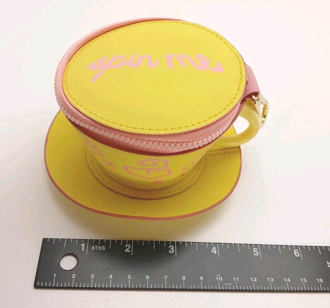 Disney Parks Alice in Wonderland Mad Tea Party Teacup Zip Coin Purse Bag Charm