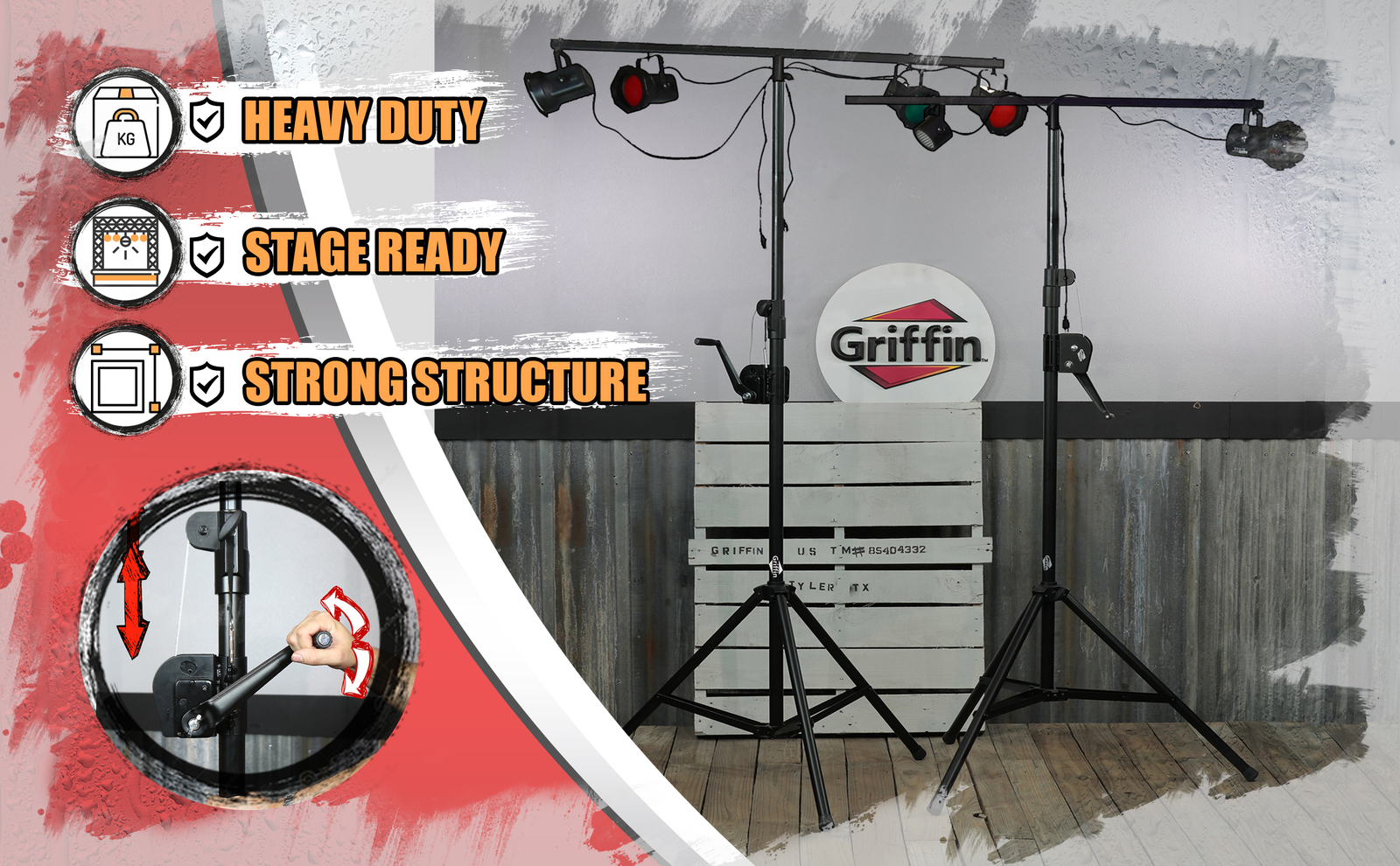 Crank Up Truss Lighting Stands - DJ Stage Light Mount Trussing Speaker System PA