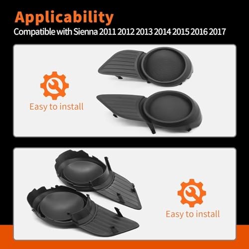2Pcs Driver and Passenger Side Fog Light Covers Compatible with 2011-2017