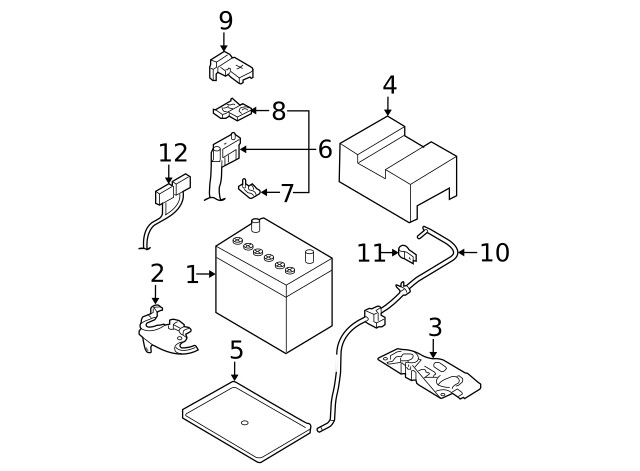 Genuine Nissan Battery Cable 24080-EM35A