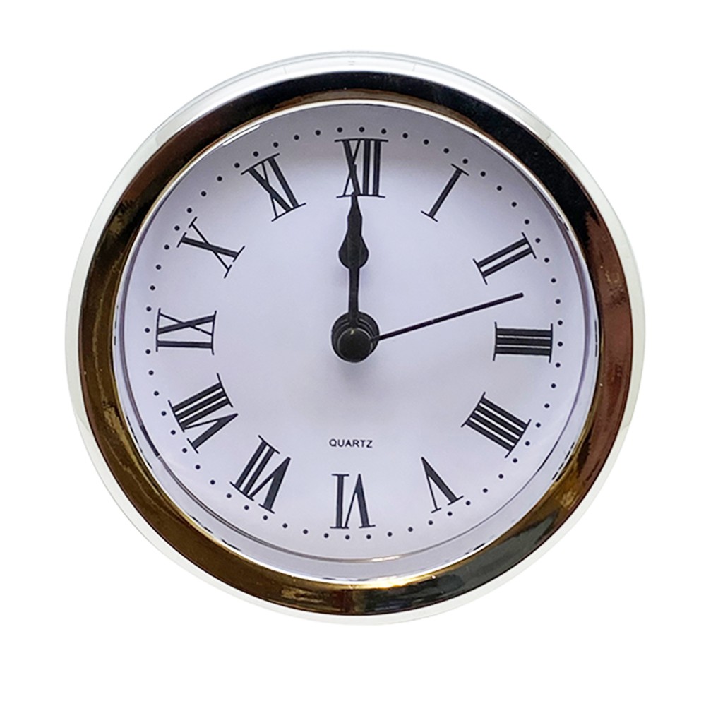 103mm Quartz Replacement Silver Bezel Clock Inserts Roman Numeral 91-93mm Hole